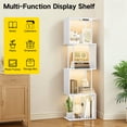 thumbnail image 6 of 5-Tier S-Shaped Geometric Bookshelf with LED Light, 3 Color Temperatures,Modern Open Shelving, Touch & Remote Control, Wooden S-Shape Storage Display Unit for Home Office,White, 6 of 11