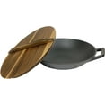 thumbnail image 3 of Cuisiland Cast Iron Wok with Wood Lid (14"), 3 of 5