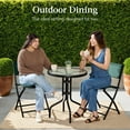 thumbnail image 4 of Best Choice Products 3-Piece Patio Bistro Dining Furniture Set w/ Glass Tabletop, Folding Chairs - Dark Green, 4 of 10