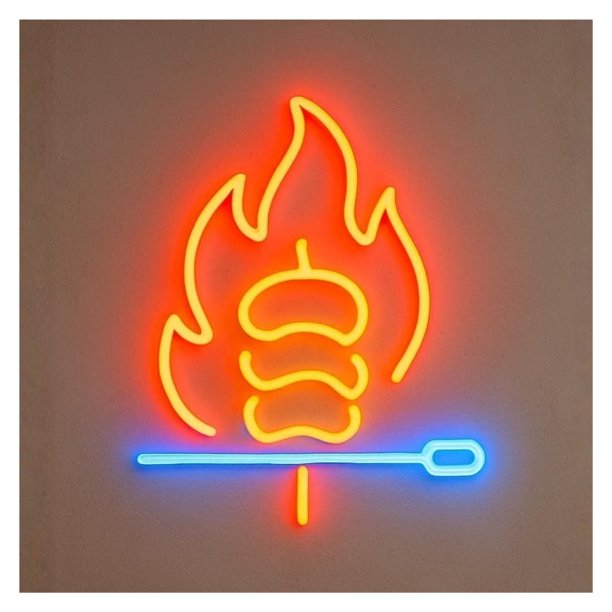 Letrero De Neón Con Forma De Barbacoa Y Kebab, Luz LED Regulable Para Decoración De Fiestas, Cocinas, Restaurantes De Comida Rápida Y Cocinas 42cm