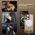 thumbnail image 6 of DOMAVER Strong Magnetic iPhone 15 Pro Max Case with Stand (6.7")– Slim Shockproof Translucent Matte Cover, Brown, 6 of 7