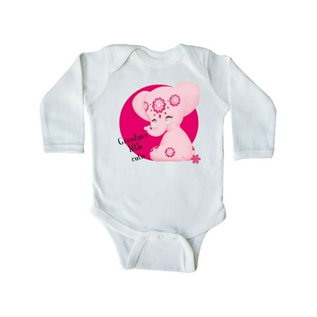 

Inktastic Grandpa s Little Cutie Pink Elephant Aditi Gift Baby Boy Long Sleeve Bodysuit
