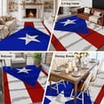 thumbnail image 6 of Star Blue Triangle Washable Area Rug 5 x 7 ft Red White Striped Puerto Flag Vintage, Soft Non Slip Rugs Stain Repellent Indoor Felt Carpet for Living Dining Room Bedroom Home Office, 6 of 9