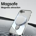 thumbnail image 6 of for iPhone 16e Magnetic Clear Case with All-inclusive Camera Lens Film [Compatible with MagSafe] Shockproof Plating Anti-yellowing Transparent Ring Kickstand Slim Phone Case,Silver, 6 of 7