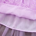 thumbnail image 6 of Kids Girls Dress Summer Short Sleeve Round Neck Mesh Splice Irregular Hemlines Flower Dress Cute Dresses for Girl, 6 of 7