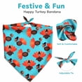 thumbnail image 2 of Thanksgiving Turkey Print Fall Dog Bandana with Adjustable Tie, 1 Pack, Light Blue, for Small Dogs and Cats, 2 of 7