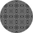 thumbnail image 1 of Ahgly Company Indoor Round Patterned Dark Gray Black Area Rugs, 4' Round, 1 of 6