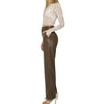 thumbnail image 5 of Bmnmsl Women Loose Trousers Solid Color High Waist Straight-leg Pants, 5 of 6