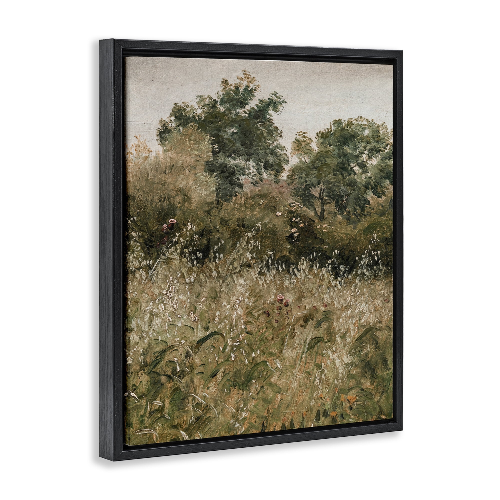 Dense Forest Thicket Black Framed Floater Canvas Wall Art, design by Lettered and Lined