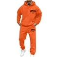 thumbnail image 2 of Hoodie Sweatshirt Tracksuit Oversized Jogger Sweatpants Men's Tracksuit Jogging Sweat Suits 2 Piece Casual Outfit Athletic Suit Set (Orange, XXXL), 2 of 4