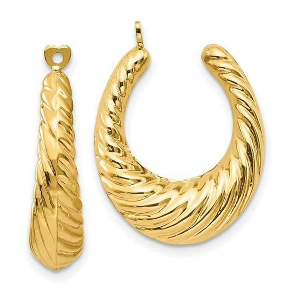 Primal Gold 14 Karat Yellow Gold Twisted Lightweight Hoop Earring Jackets