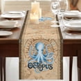 thumbnail image 3 of Table Runners 70 Inches Long Dress Scarves, Vintage Octopus Farmhouse Coffee/Dining/Kitchen Table Decor, Holiday Table Runner, Brown Nautical Anchor Bubbles Coastal 13x70 Inch, 3 of 9