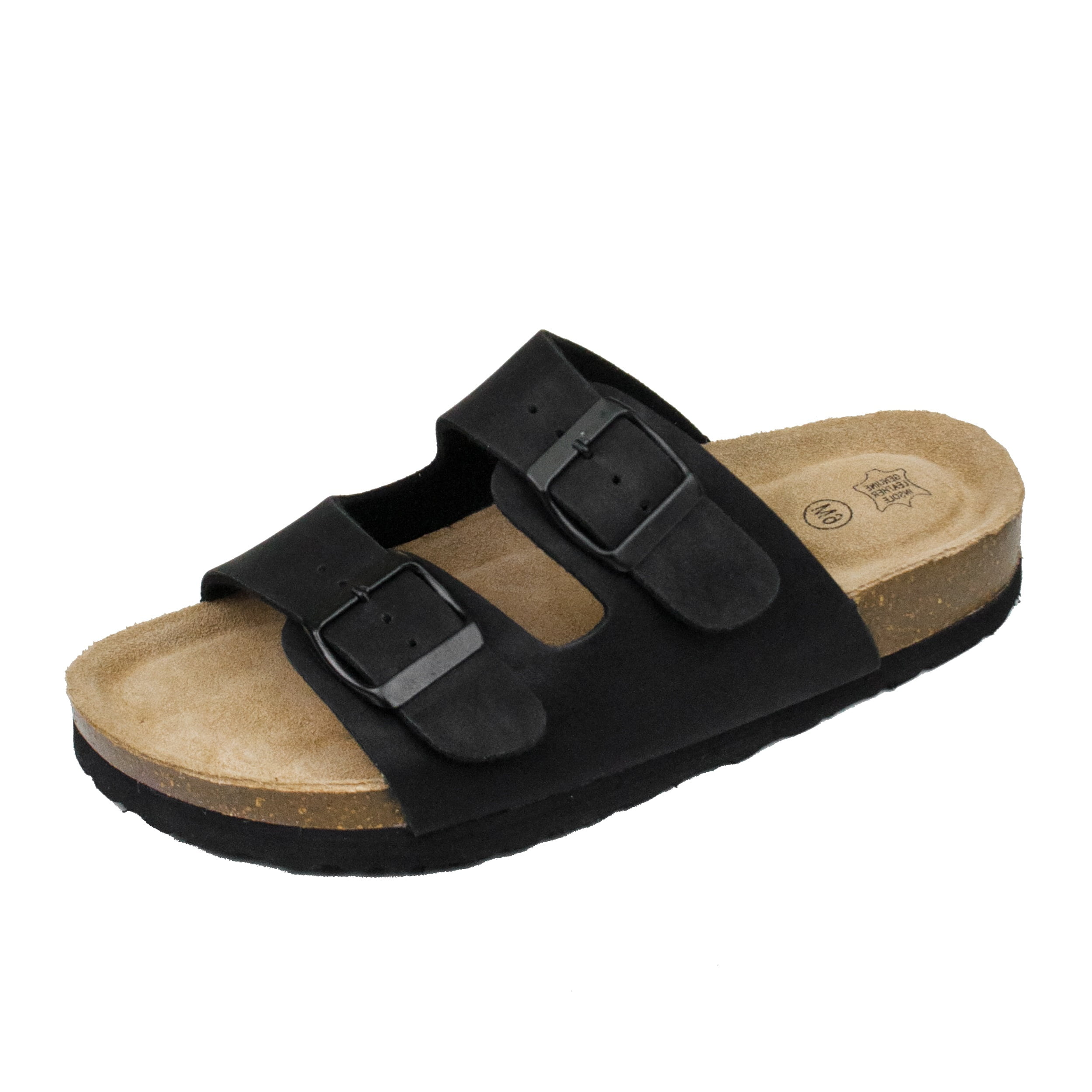 Mens Sandals Genuine Leather Closed Toe Sliders Summer Sports Flats Flip Flops