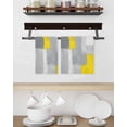 thumbnail image 3 of Yellow Grey Kitchen Dish Towels for Drying Dishes Set of 4, Abstract Geometric Oil Painting Vintage Gradient Waffle Weave Microfiber Hand Tea Bathroom Towels Quick Dry & Absorbent Towel 15.7x23.6, 3 of 7