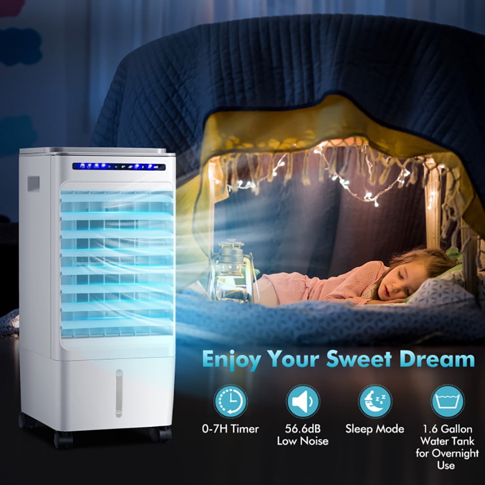 Barara King Bedroom Air Cooler, Air Cooler, 3-in-1 Evaporative Portable Air Cooler with 3 Modes include Remote Control-White