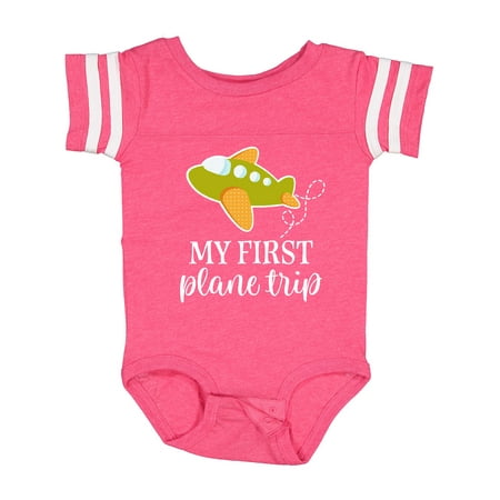 

Inktastic My First Plane Trip Airplane Travel Gift Baby Boy or Baby Girl Bodysuit