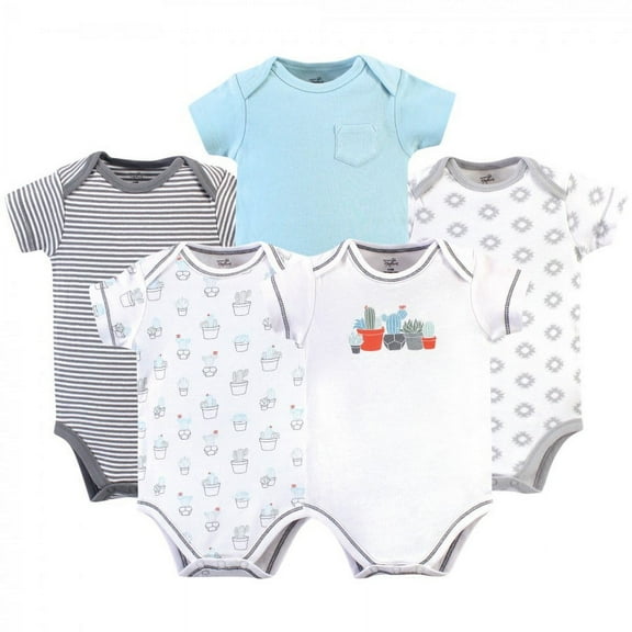 Touched by Nature Organic Cotton Bodysuits 5pk, Cactus, Preemie