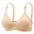 thumbnail image 3 of LYEAA Women Bras Push up Packs of 2 No Wire Wirefree Everyday Bras Breathable Wireless Solid Color Daily Sleep Bras Comfortable Shaping Soft Stretch T-Shirt Bras Beige 38/85, 3 of 3