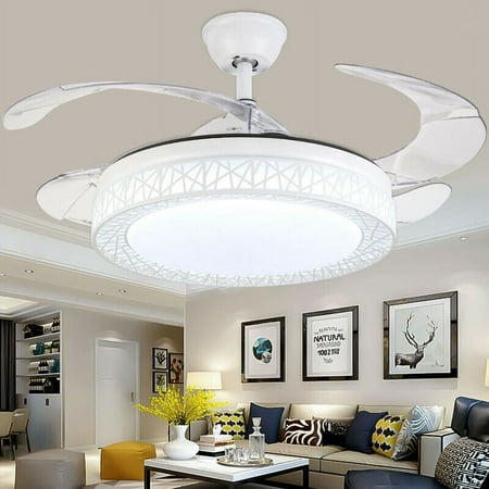 

Datingday 3-Color 42 invisible Ceiling Fan Lamp LED Kit Retractable Blades Chandelier