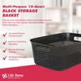 thumbnail image 2 of Life Story 10 Qt Decorative Storage Basket, Medium Plastic Home Organizer, Black, 2 of 7