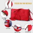 thumbnail image 5 of Allytechgroup for Apple iPhone 8 Plus/ 7 Plus Wallet Case with Cards Holder/ Zipper Pocket/ Crossbody Shoulder Strap/ Hand Wrist, RFID Blocking PU Leather Protective Drop Proof Case for Women Men,Red, 5 of 9