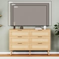 thumbnail image 5 of Dresser for Bedroom with 6 Drawers and Metal Handle,Sturdy Frame Modern Bedroom Furniture, Chest of Drawers, White Dressers with Drawers for Closet Hallway, Living Room, Entryway, 5 of 15