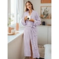 thumbnail image 5 of PAVILIA Lavender Light Purple Women Waffle Knit Kimono Robe, Soft Cozy Breathable Lightweight Bathrobe with Side Pockets, Shower Spa House Long Robe for Women, L/XL, 5 of 7