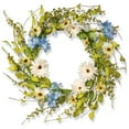 thumbnail image 1 of National Tree RAS-S0371C Couronne Florale Décorative 20 Po. avec Fleurs Gerber - Blanc & Bleu, 1 of 5