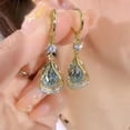 thumbnail image 3 of Dainty Teardrop Pearl Drop Earrings with Silver Posts & Pave-Set Zircon details, Chic Minimalist Luxury Style, Luxury Gifts for Women, Perfect for office attire, Wedding Guest, 3 of 3