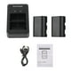 thumbnail image 2 of Lp e6 e6n kit de batería y cargador 2pcs 7.4v 2650mah batería con 1pc led2 lpe6 batería de cámara dual batería cargador de puertio usb puertio usb pantalla led reemplazo para 5d, 2 of 7