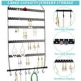 thumbnail image 3 of Wall Hanging Jewelry Organizer Earring Necklace Holder with Hanging Hooks for Earrings Necklaces Bracelets for DIY, 3 of 9