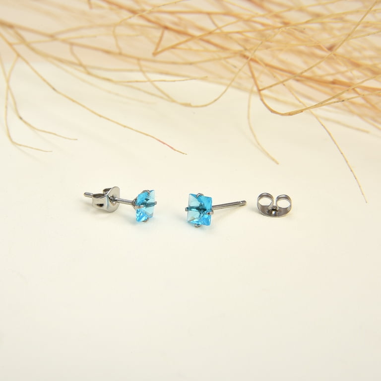 Justjandm 12 Pair Stud Earring Set, Cubic Zirconia Multi photo 5