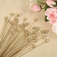 thumbnail image 3 of Metal Wire Flower Stick Round Photo Clip Gold Photo Clip for Flower Arrangement Wedding Cake Decoration Table Number Card Note Birthday Party Piece Flower Card Holder Stick High Quality 40 Pieces, 3 of 5