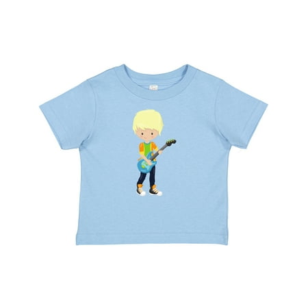 

Inktastic Rock Boy Blond Hair Boy Playing Guitar In Band Boys Baby T-Shirt