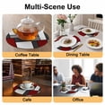 thumbnail image 2 of Modern Geometric Red Black Round 13 Inch Placemats Set of 2, Abstract Minimalist Color Blocks HeatResistant Non Slip Place Mats for Dining Table, Wipeable Braided Kitchen Table Mats for Housewarming, 2 of 9