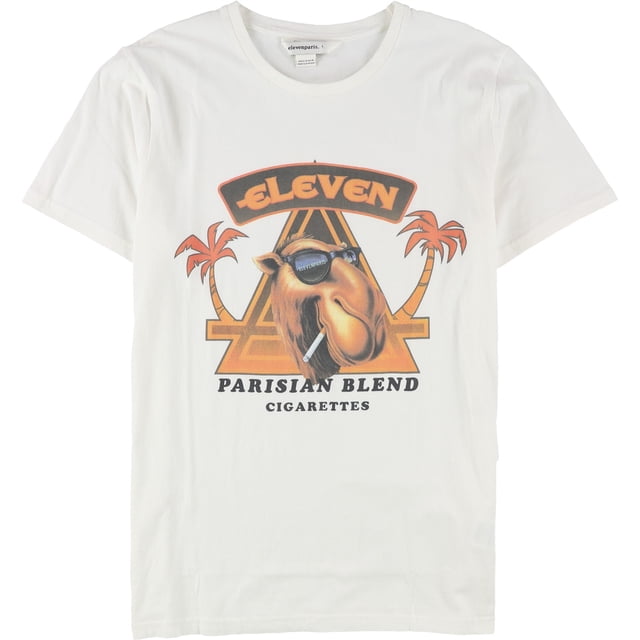 Elevenparis - Camiseta con gráfico de mezcla parisina para hombre, color blanco roto L