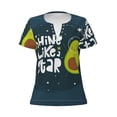 thumbnail image 3 of Naloa Avocado in Space1 Print T-Shirts Short Sleeve V Neck Tees for Women Fashion Tops Trendy Lightweight Soft Casual Summer Outfits Clothes, 3 of 5