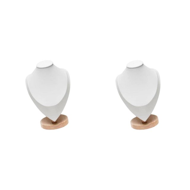 Ruiboury Necklace Display Bust Chic and Stable for Dresser Retail store Showroom White M 2Set