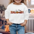 thumbnail image 2 of TIWEKE Chandail en Molleton Halloween pour Filles Confortable Automne Hiver Tenue Décontractée Imprimé Citrouille Hauts Confortables pour Enfants, 5-6 Ans, 2 of 5