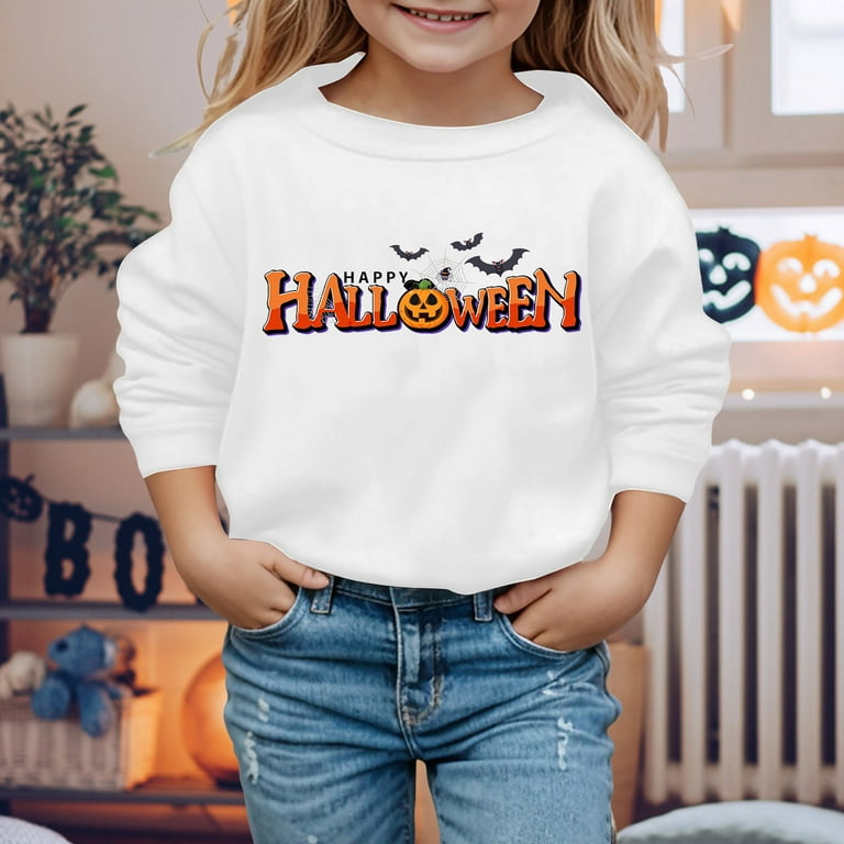 Girls Sweatshirt Autumn and Winter Children s Warm Tops Comfortable Festive Alphabet Pumpkin Printing Casual Wearing Cool Hoodies for Boys Boy Sweaters Hoodie for Girls Teens Sweater Kids Sweatshirt W...