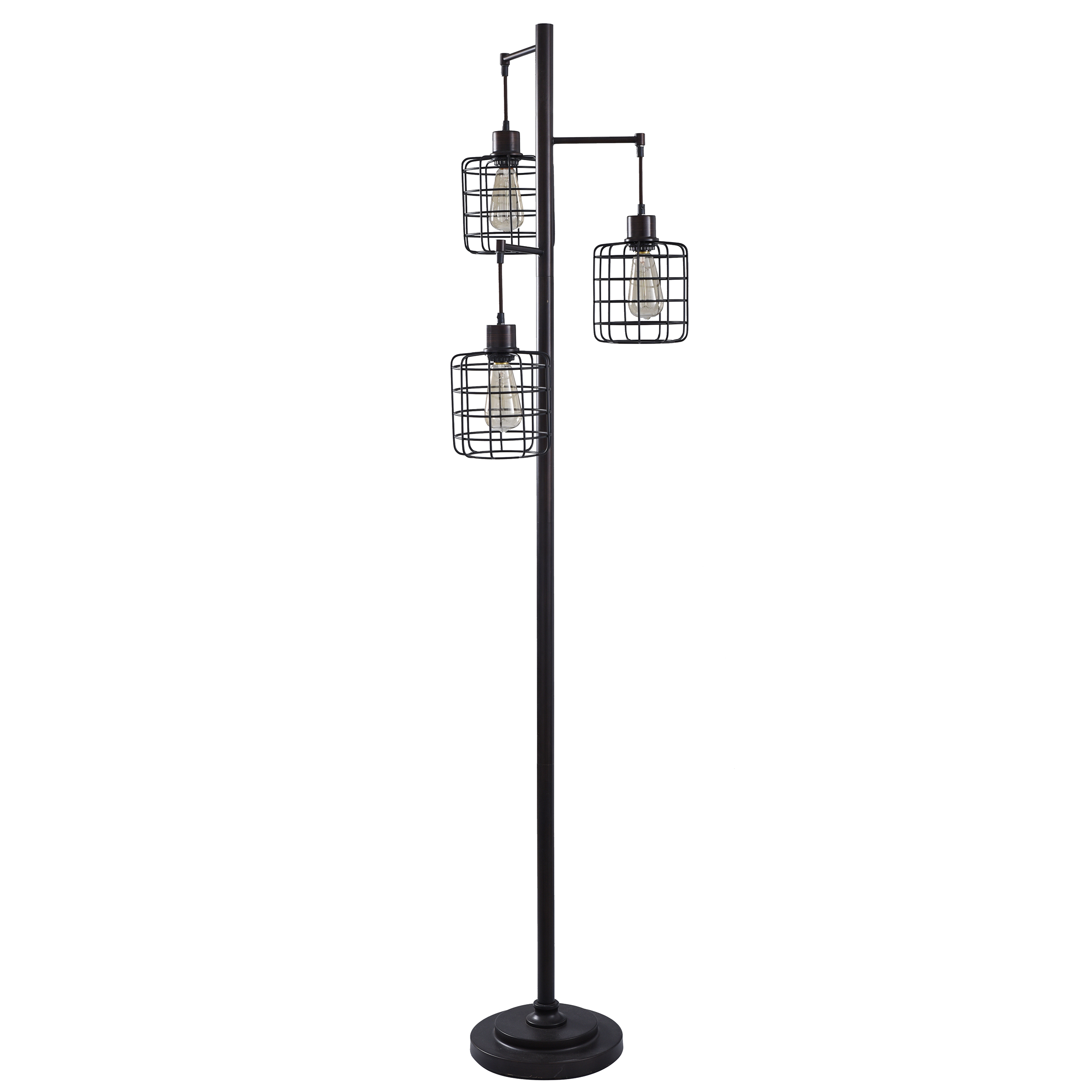 Steel Floor Lamp Caged Cylinder Wire Pendant Shades