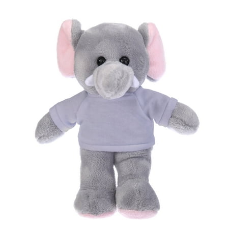 Plushland 8 Inch Floppy Elephant with Tee Plush Stuffed Animal Personalized Gift - Custom Text on Shirt - Great Present for Mothers Day, Valentine Day, Graduation Day, Birthday