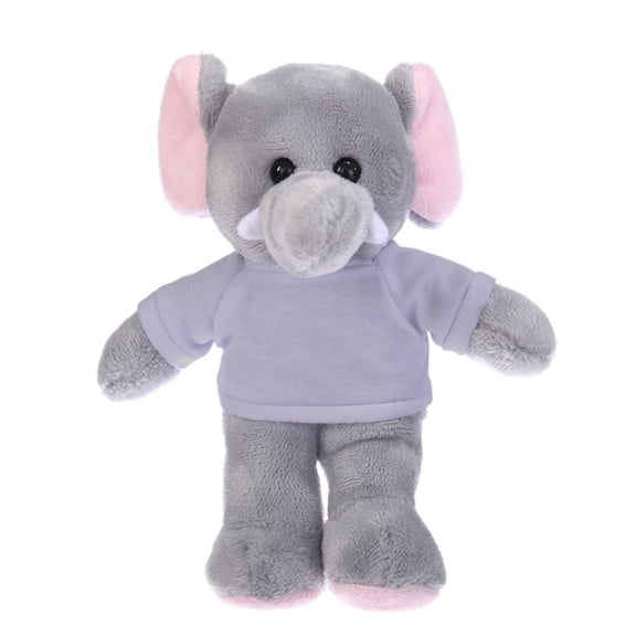 Plushland 8 Inch Floppy Elephant with Tee Plush Stuffed Animal Personalized Gift - Custom Text on Shirt - Great Present for Mothers Day, Valentine Day, Graduation Day, Birthday