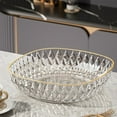 thumbnail image 6 of Drainable Vegetable Tray - Plastic Fruit Salad Bowl with Stylish Diamond Texture & Gold Rim, Multi-Purpose for Home, Party, Picnic, BPA Free, 6 of 6