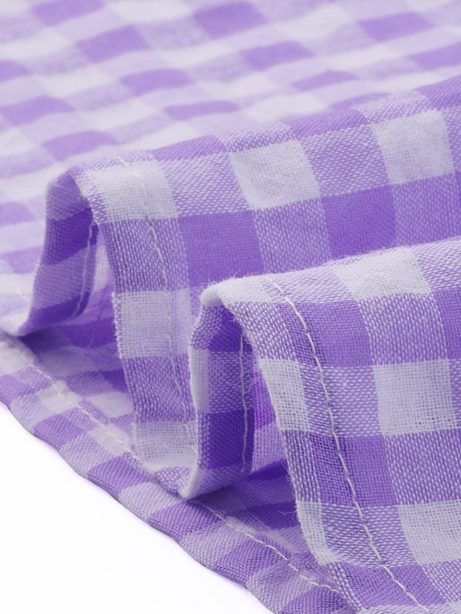 DARING DIVA Women's Gingham Peplum Square Neck Sleeveless Plaid Blouse XL Purple