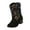 Black, variant on 5-11 Years Sparkly Girls Cowboy Boots Dress Boot Pointed Toes Low Heel Mid Calf Zipper Birthday Toddler To Big Kid Party Birthday Toddler Boots(Red,6-7 Years)