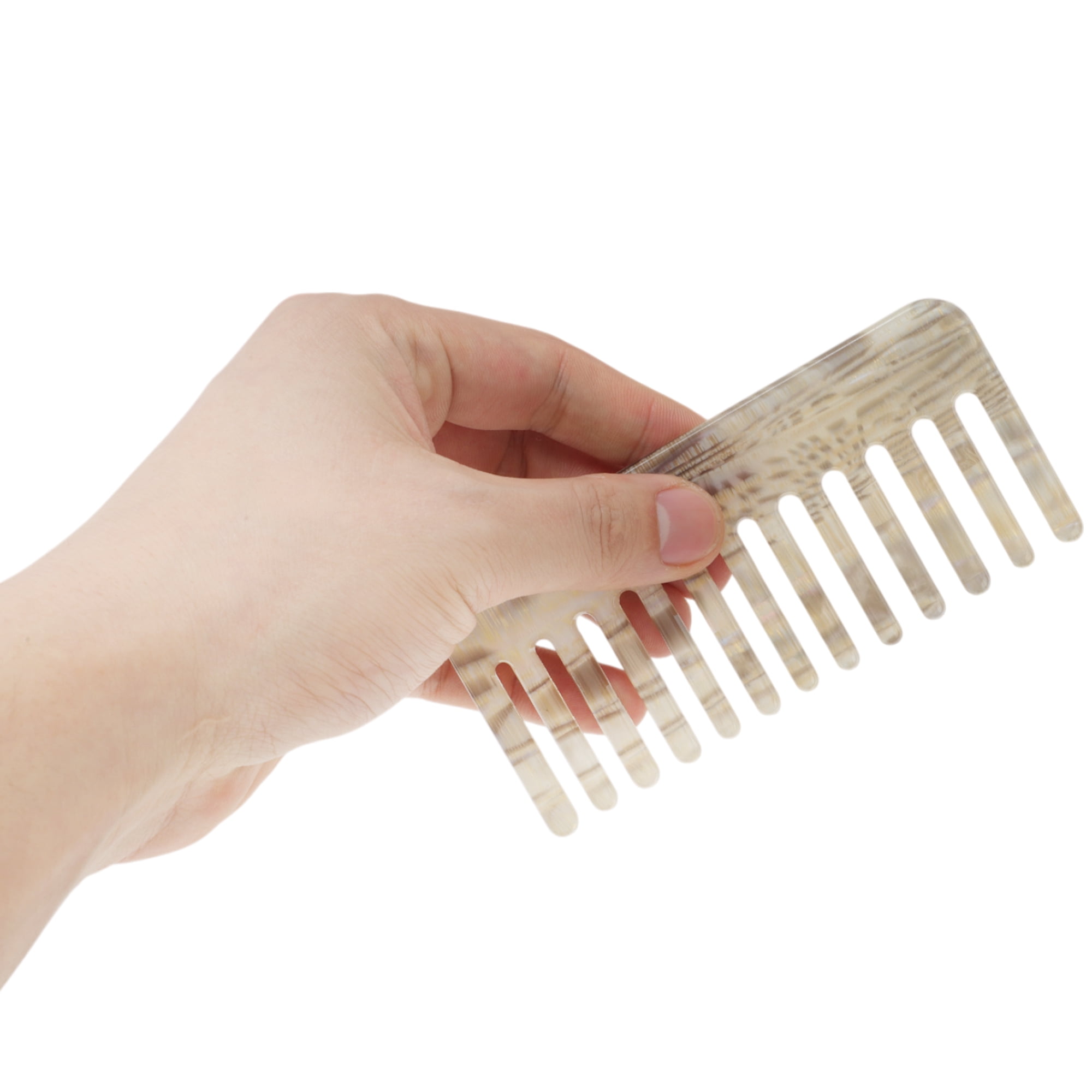 Unique Bargains 1 Pc Vintage Portable Wide Tooth Comb for All Hair Types Gray, Yellow