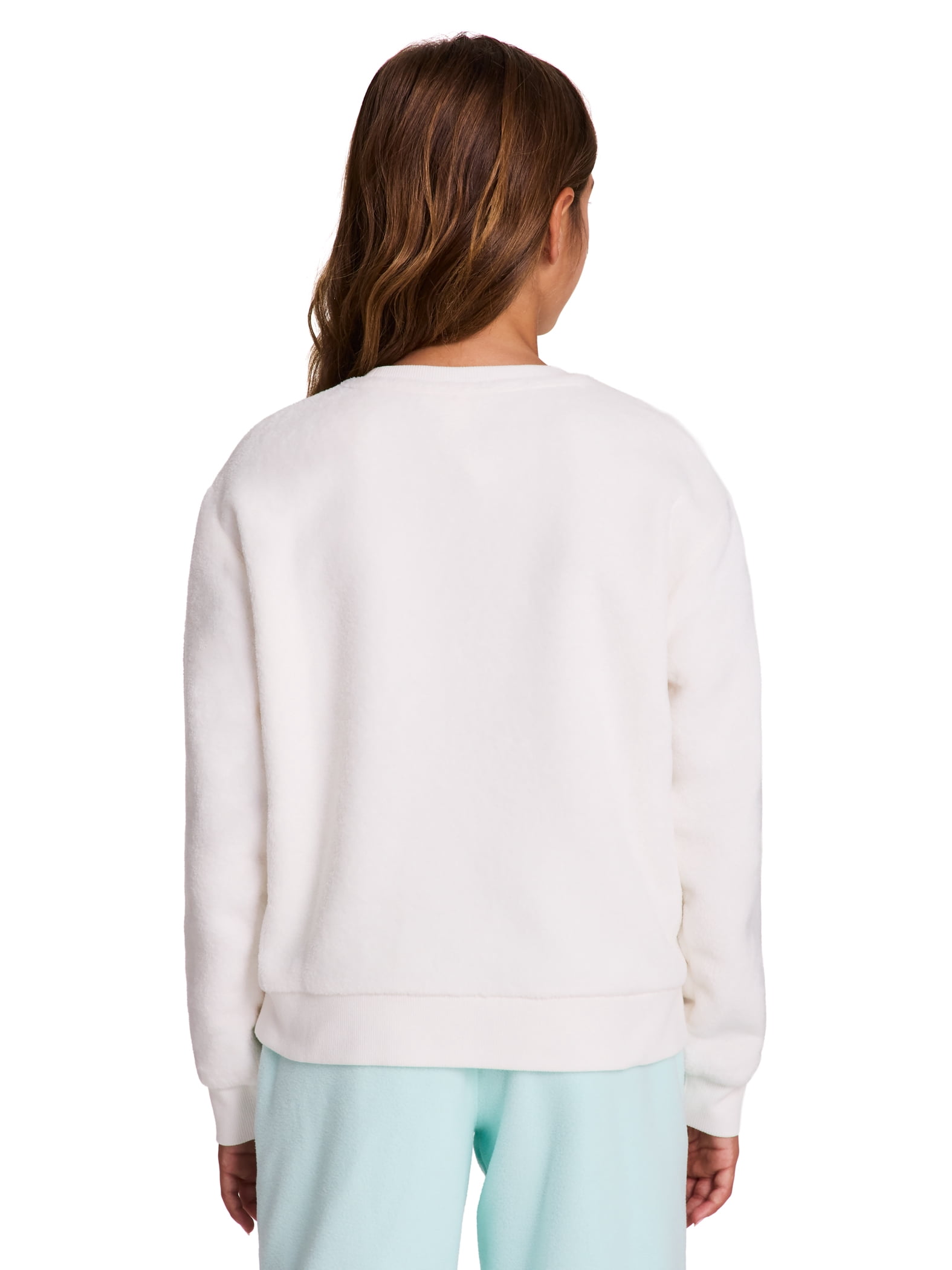 Reebok Girl’s Athletic Luxe Plush Crewneck Sweatshirt, Sizes 4–18