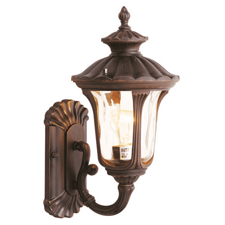 

Wall Sconces 1 Light With Hand Blown Light Amber Water Glass Imperial Bronze size 16 in 100 Watts - World of Crystal