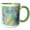 Green/White, variant on 3drose, Glam Pastel and Silver Color Dragon Scales Pattern, 15oz Two-tone Green Mug